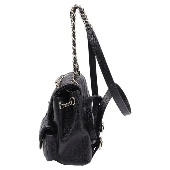 Chanel Small Duma Pockets Drawstring Backpack in Black Caviar Leather - Picture 3 of 8
